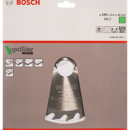 BOSCH Kreissägeblatt Optiline Wood Außen-Ø 190 mm Zähnezahl 24 WZ ( 4000908909 )