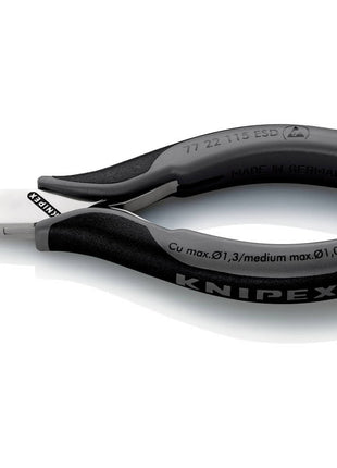 KNIPEX Electronics diagonal cutters length 115 mm shape 2 ( 4000810747 )