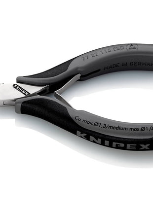 KNIPEX Electronics diagonal cutters length 115 mm shape 2 ( 4000810747 )