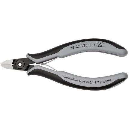 Frese diagonali per elettronica di precisione KNIPEX lunghezza 125 mm forma 2 ( 4000810830 )