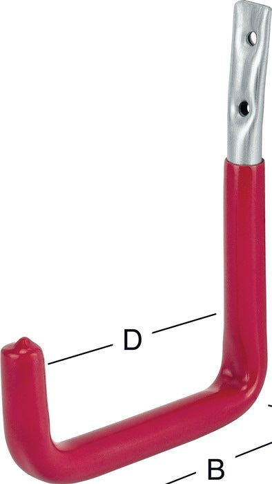 VORMANN gancio a muro a U in gomma rossa sporgenza 150 mm ( 3000273044 )