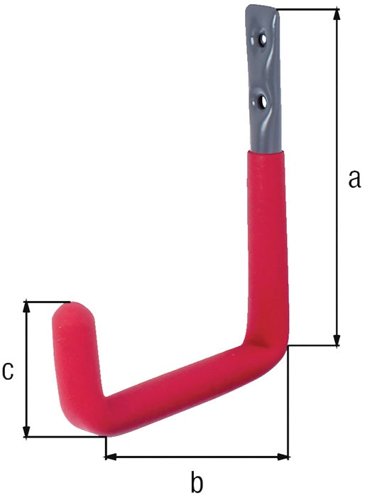 GAH gancio a parete a U in gomma rossa sporgenza 153 mm ( 8000256294 )