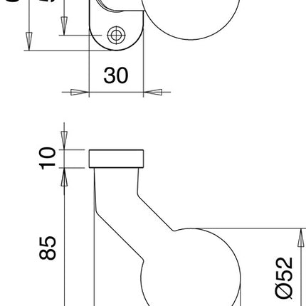 Pomello per porta con profilo EDI 1332/0000 Materiale alluminio F1 ( 3000200009 )