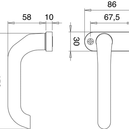 Profilo EDI maniglia foro parte 1391/0800 alluminio F1 ( 3000200008 )