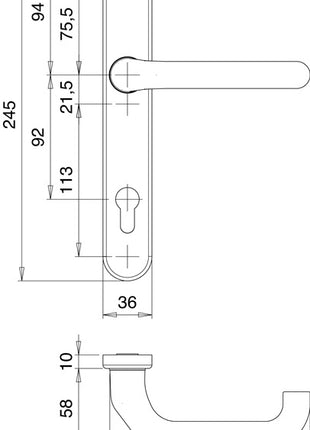 EDI frame-1/2 zestaw wewnętrzny Kronos 1300/0235 aluminium F12 ( 3000200025 )