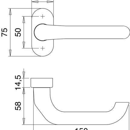 EDI Pièce de perçage de poignée anti-feu 1300/2133 Acier inoxydable EST ( 3000200045 )