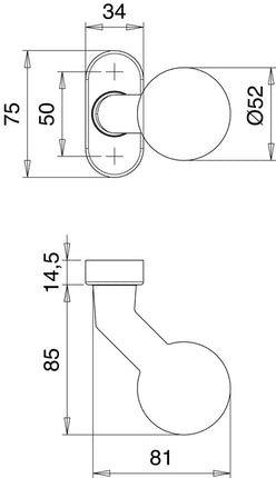 Manopola a sfera antincendio EDI 2133/4020 acciaio inox EST ( 3000200053 )