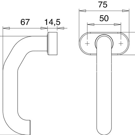 EDI Feuerschutzdrückerlochteil 1800/2133 Edelstahl EST ( 3000261244 )