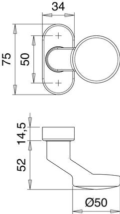 EDI Profiltürknopf 2033/1620 Material Aluminium F1 ( 3000261240 )