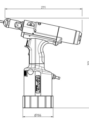 GESIPA FireFox(R) 2 blind rivet nut setting tool Operating pressure 5 - 7 bar ( 4000813081 )