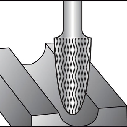 RUKO Fraise sur tige RBF D. 16 mm long. tête 25 mm D. tige 6 mm ( 4000602857 )