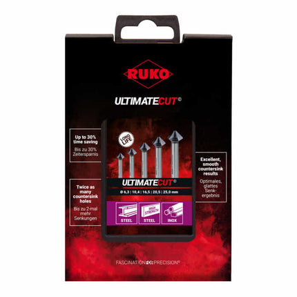 RUKO Jeu d’embouts à chanfreiner DIN 335 90 degr. ULTIMATECUT 6,3-25,0 mm ( 8000422540 )