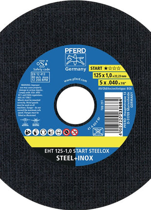 PFERD Disco da taglio START STEELOX D125x1mm diritto ( 8001720460 )
