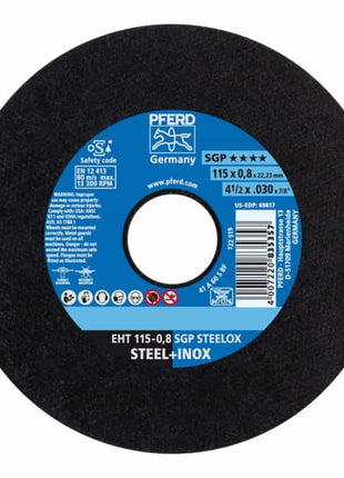 PFERD cutting disc SGP STEELOX D115x0.8mm straight ( 4000841254 )