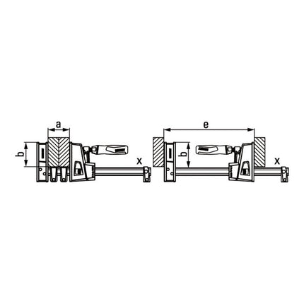 Morsetto per corpo BESSEY KRE60-2K Larghezza di serraggio 600 mm Profondità della gola 95 mm ( 4000831487 )