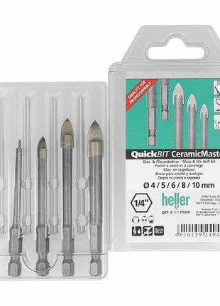 HELLER QuickBit(R) Ceramic Master 5-piece drill bit set Ø 4, 5, 6, 8, 10 mm ( 4000864209 )
