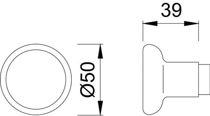 HOPPE Knopflochteil 54 Aluminium F1 / naturfarbig ( 3000252730 )