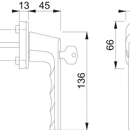 HOPPE Fenstergriff Hamburg 0700LS/U26 100NM Aluminium F9 Aluminium stahlfarben ( 3000203157 )