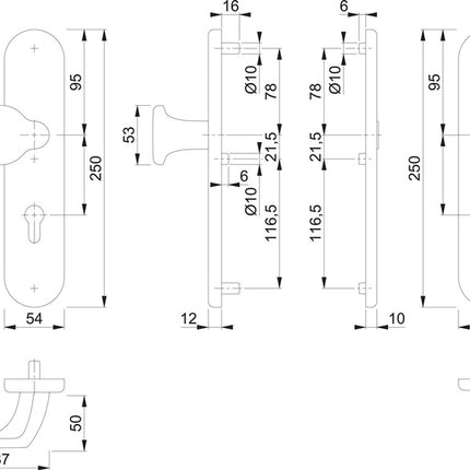 HOPPE Mobili di sicurezza 86G/3331/3310 Alluminio F1 ( 3000209782 )
