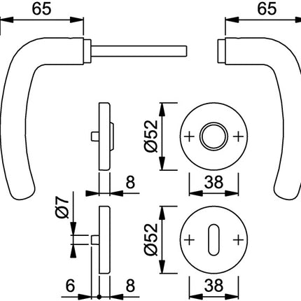 HOPPE set di rose Denver E1310Z/42KV/42KVS in acciaio inox F69 ( 3000252632 )