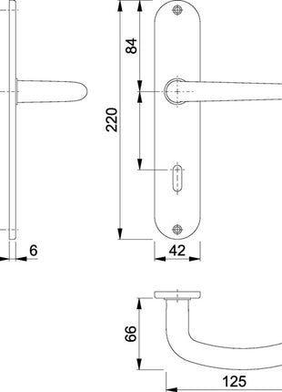 HOPPE Langschildgarnitur Denver E1310Z/302 Edelstahl F69 ( 3000252626 )