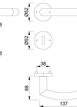 HOPPE Rosettengarnitur Trondheim E1430Z/42KV/42KVS Edelstahl F69 ( 3000252615 )