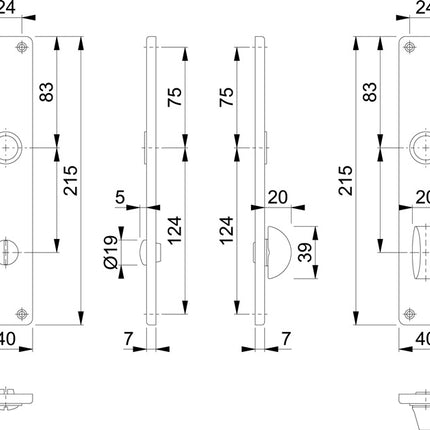 HOPPE Langschildpaar 202SP F1/ naturfarbig F1 ( 3000252136 )