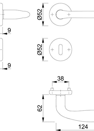 HOPPE escutcheon set Cardiff E1850Z/17KV/17KVS stainless steel F69 ( 3000252227 )