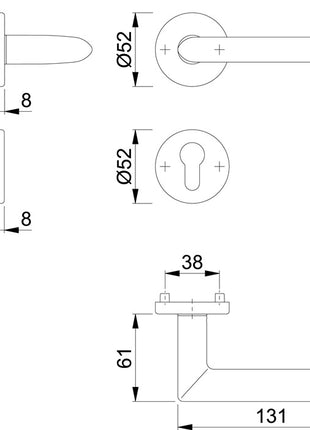 HOPPE Set di rosette Stockholm E1140Z/42KV/42KVS Acciaio inox F69 ( 3000252114 )
