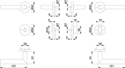 HOPPE Rosettengarnitur Stockholm E1140Z/42KV/42KVS Edelstahl F69 ( 3000252132 )