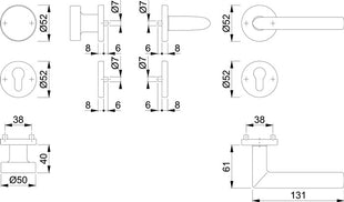 HOPPE Garniture à rosette Stockholm E58/42KV/42KVS/1140Z Acier inoxydable F69 ( 3000252354 )
