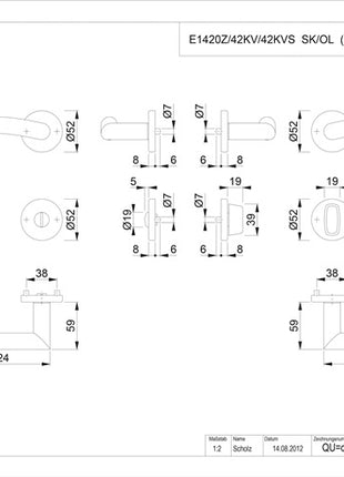 HOPPE Set di rosette Anversa E1402Z/42KV/42KVS Acciaio inox F69 ( 3000252907 )