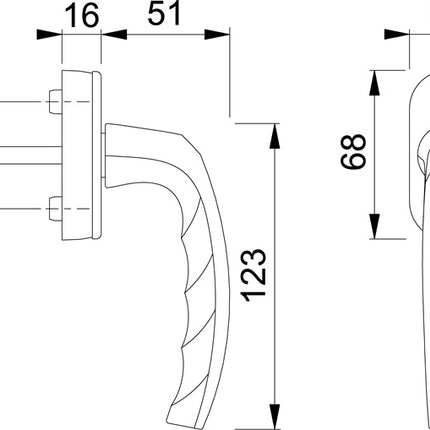 HOPPE Fenstergriff Atlanta 0530/US952 Aluminium F9016 / verkehrsweiß ( 8000347458 )