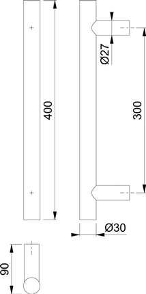 Poignée barre HOPPE E5011 acier inox couleur n° F69 ( 3000202048 )