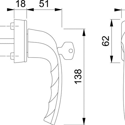 HOPPE maniglia per finestra New York 0810S/US10 100Nm alluminio F9016 / bianco traffico ( 8000347602 )