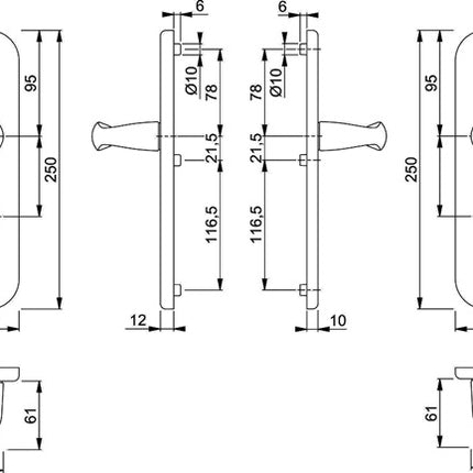 HOPPE Mobili di sicurezza New York 1810H/3331/3410 Alluminio F1 ( 3000203576 )