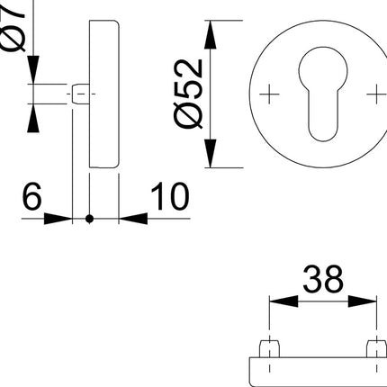Rosa dei tasti HOPPE E42HS in acciaio inox F69 ( 3000203540 )