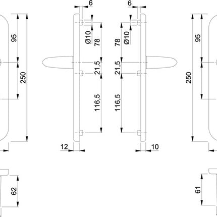 HOPPE Mobili di sicurezza Stoccolma 1140/3331/3410 Alluminio F1 ( 3000209127 )