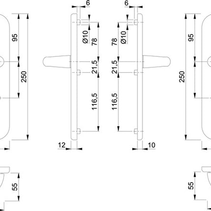 HOPPE Mobili di sicurezza Tôkyô 1710/3331/3410 Alluminio F1 ( 3000209030 )