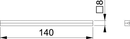 HOPPE Vierkantstift Profilstift Vierkant 8 x 140 mm ( 3000252801 )