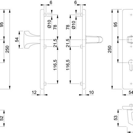 HOPPE Mobili di sicurezza Londra 61G/2221/2210/113 Alluminio F1 ( 3000209032 )
