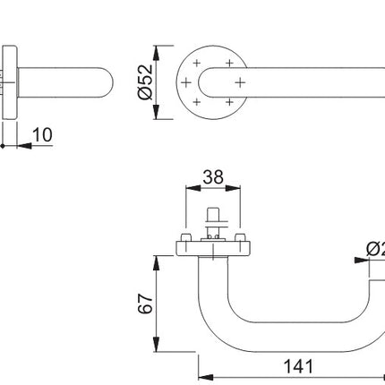 HOPPE Mezzo set di rosette Paris E138Z/42H Acciaio inox F69 ( 3000220114 )