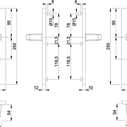 HOPPE Mobili di sicurezza Londra 113/2221/2410 Alluminio F1 ( 3000209901 )