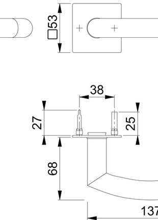 Para klamek HOPPE Trondheim E1430Z/848N stal nierdzewna F69 ( 3000203527 )