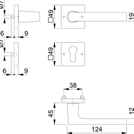 HOPPE Set di rosette Dallas M1643/843KV/843KVS Ottone F96-1-R ( 8000460257 )