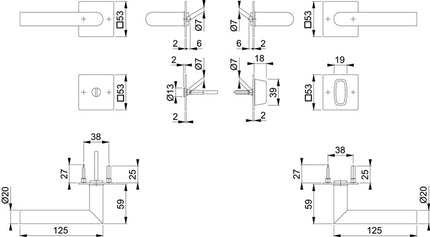 HOPPE Rosettengarnitur Amsterdam E1400Z/848N/848NS Edelstahl F9714M ( 3000209766 )