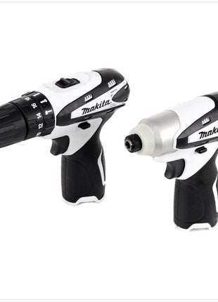 Makita DK 1486 W 10,8 V Set mit HP 330 D Schlagbohrschrauber + TD 090 D Schlagschrauber + ML 101 Lampe, Lader und 2x BL1013 Akku - Toolbrothers