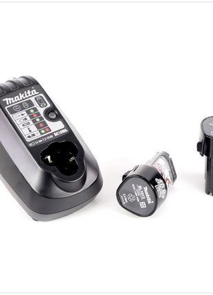Makita DK 1486 W 10,8 V Set mit HP 330 D Schlagbohrschrauber + TD 090 D Schlagschrauber + ML 101 Lampe, Lader und 2x BL1013 Akku - Toolbrothers