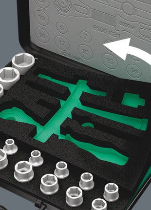 WERA Jeu de clés à douilles 8100 SA/SC 2 Zyklop 43 pièces 1/4 + 1/2 ″ ( 4000820557 )