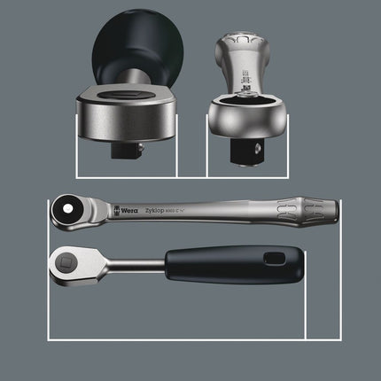 WERA Cliquet réversible Cyclope Metal push 1/2 po. 38 dents ( 4000821547 )